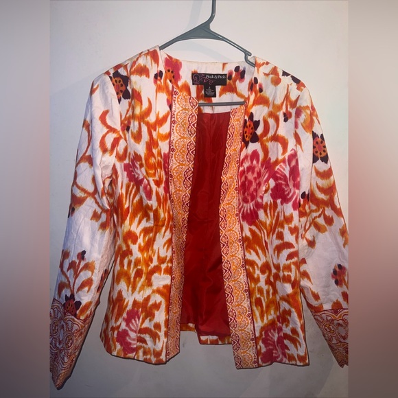 Peck And Peck Floral Open Front Blazer Small - Picture 3 of 7